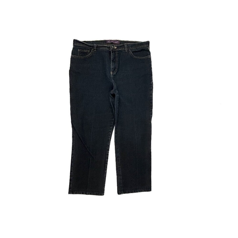 Gloria Vanderbilt Straight Leg Women's size 16P Dark Wash Blue Denim Jeans